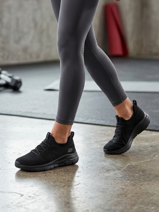 Skechers Shoes - Skechers Arch Fit Flex Black Knit Slip-On Sneakers Size 10 Like NEW